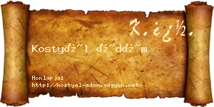 Kostyál Ádám névjegykártya